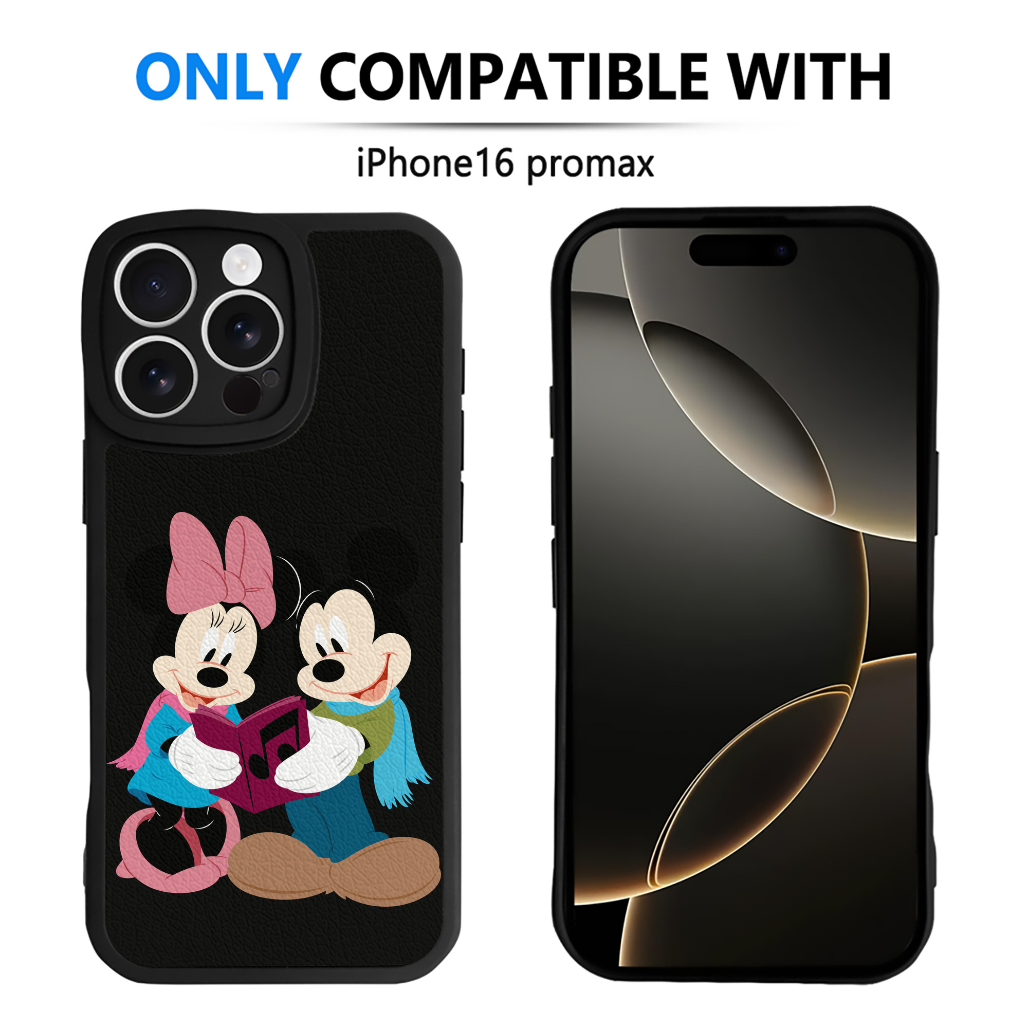 （画像用） ミッキーマウス Mickey Mouse 【iPhone 16シリーズ対応】シリコンスマホケース（レザー調） 材質：シリコン